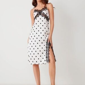 Polka Dot Lace Trim Dress